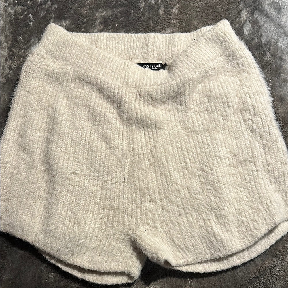 Nasty Gal Women's Cream Knit Shorts